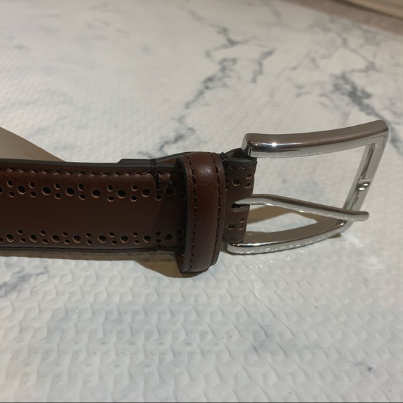 New Broletto Amaro Brogued Mens Belt Brown 38 - Picture 2 of 5